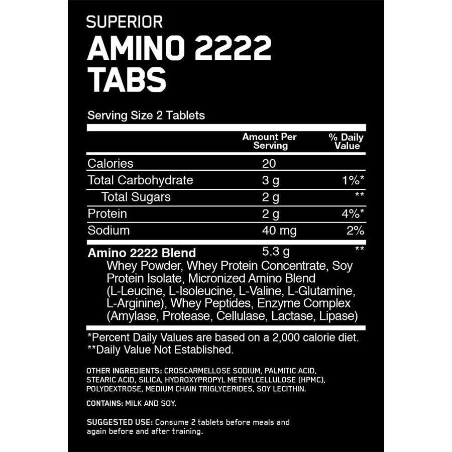Optimum Nutrition, Superior Amino 2222, 160 Tablets