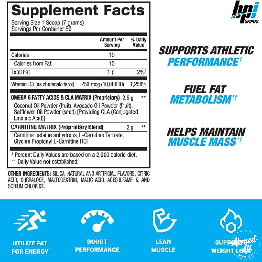 CLA + CARNITINE Bpi – 50 Servings nutrition facts CLA + CARNITINE Bpi – 50 serving